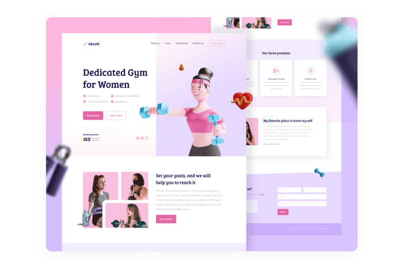 Gelud: A women gym landing page