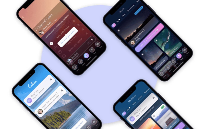 Screens from Calm app