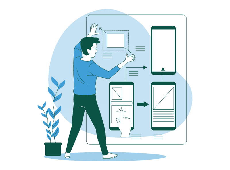 Illustration about UI/UX designing