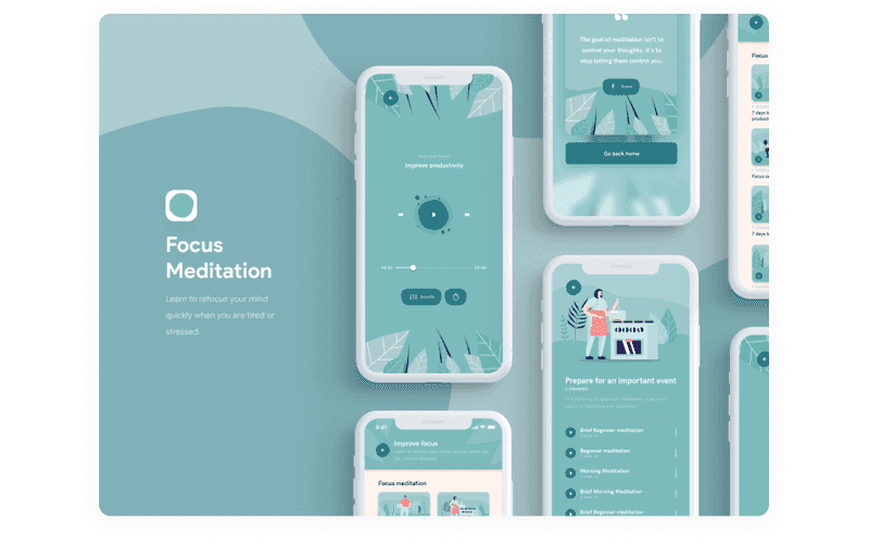 Meditation Sleep iOS App screens