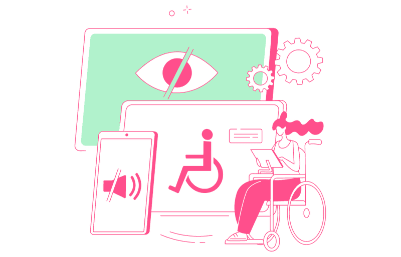 Inclusive design vs accessibility illustration