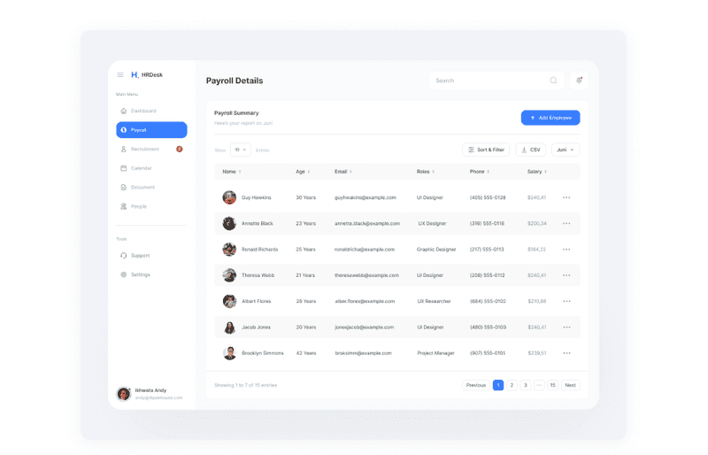 HR Desk - Web App shot
