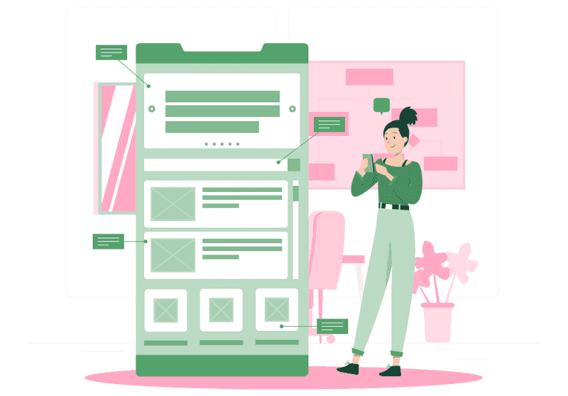 Illustration with wireframes
