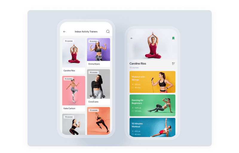 Yoga & Fitness mobile app concept shot