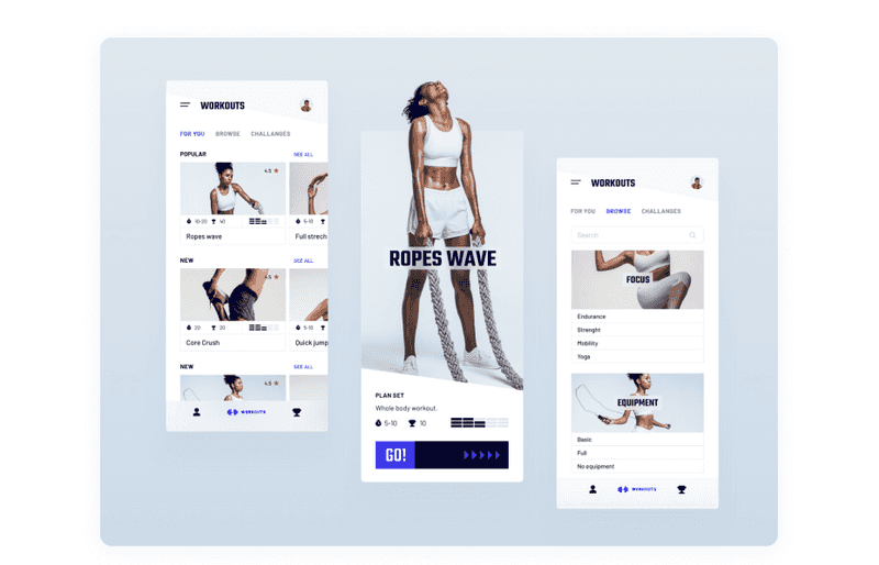 Fitness app - concept design example