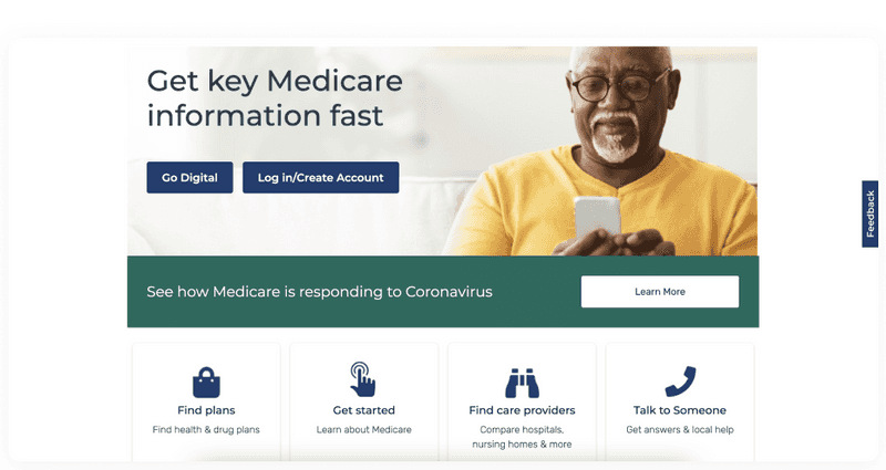 Medicare insurance website design