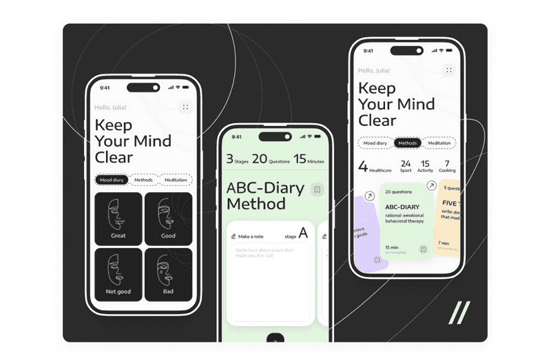 Mental Health Mobile IOS App Design Example