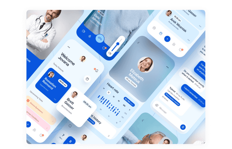 Healthcare app design shot