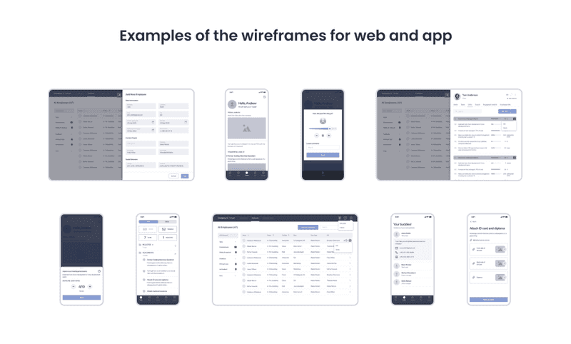 Wireframes examples