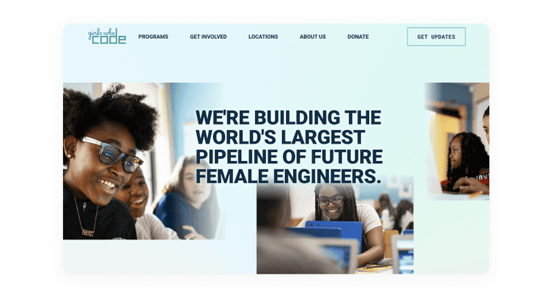 Accessibility design example Girls who code
