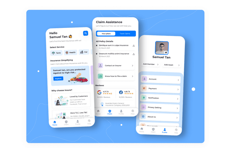 Insurance App Design shot