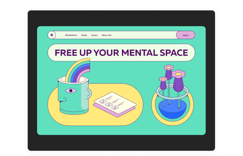 Free up your mental space | Web illustration shot