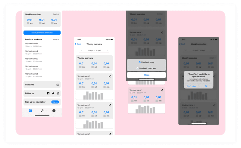 High-fidelity wireframes image