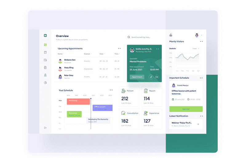 Online Therapy App Dashboard Design