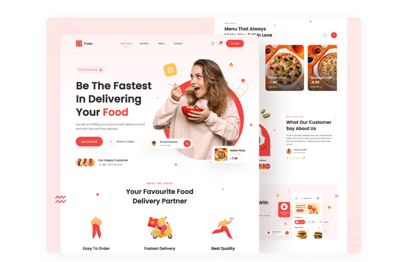 Fudo - Food Delivery Landing Page 