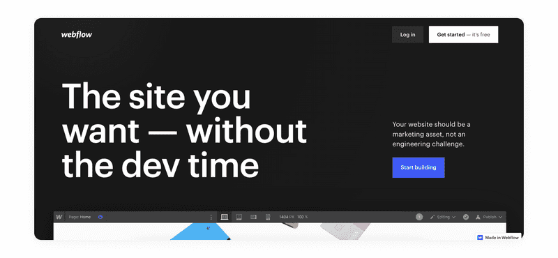 Landing page example