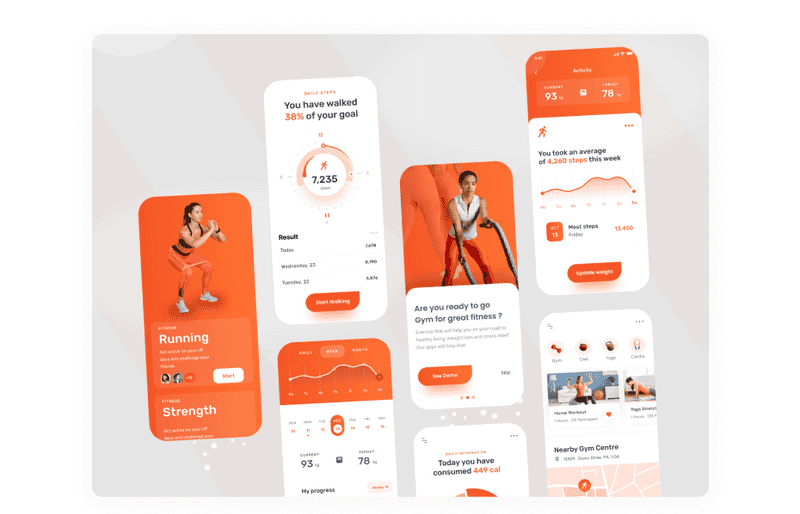 Fitness & Workout Mobile App example