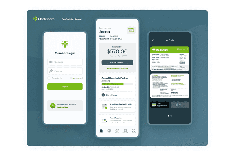Medishare Mobile App Redesign example